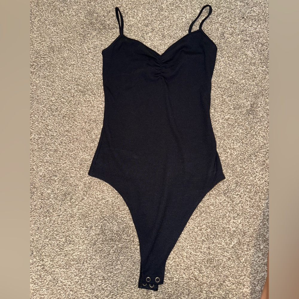 American Eagle Outfitters Black Ribbed Bodysuit